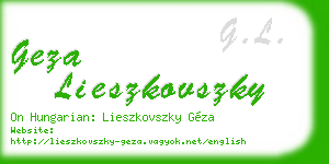 geza lieszkovszky business card